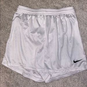 white dri fit shorts